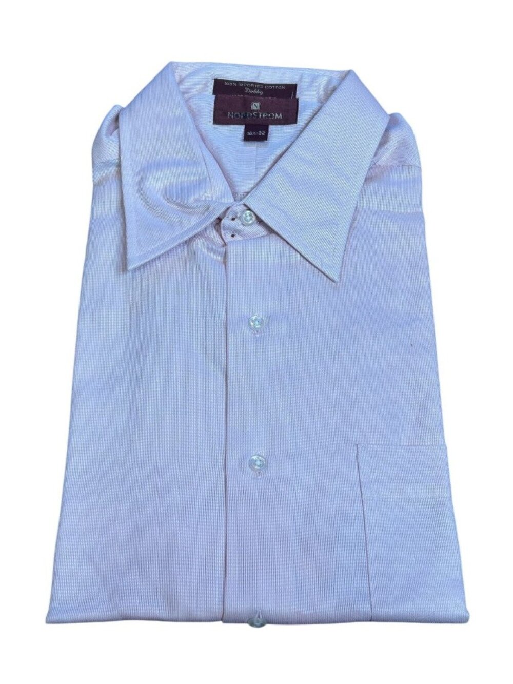 Nordstrom Men's Pink Micro Dobby Dress Shirt 100% Imported Cotton 16.5/32 NWT